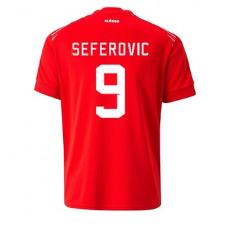 Schweiz Haris Seferovic #9 Hemmakläder VM 2022 Kortärmad